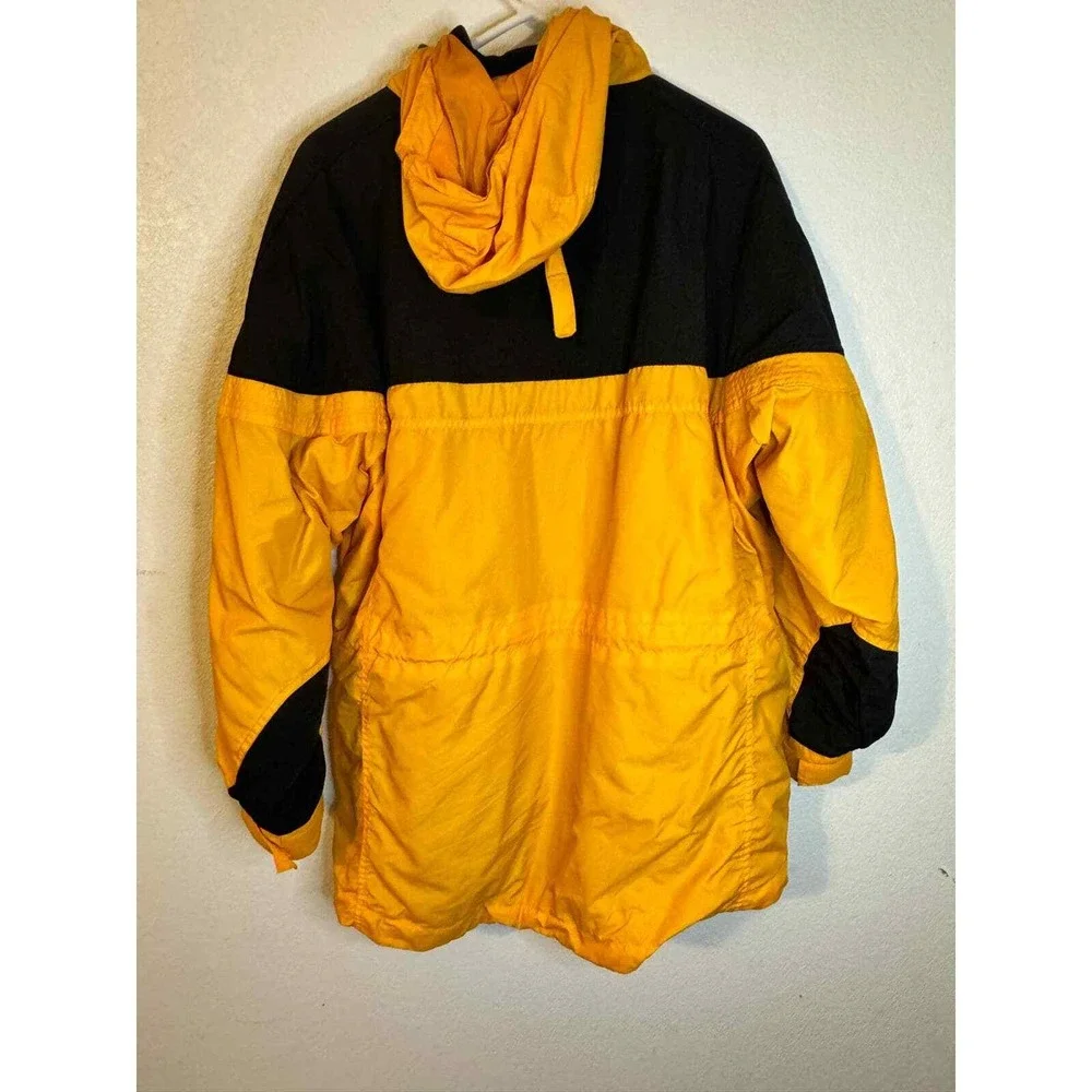 Columbia Sportswear Company Jacket‎ Black Yellow Hooded Fleece Lined Size M
